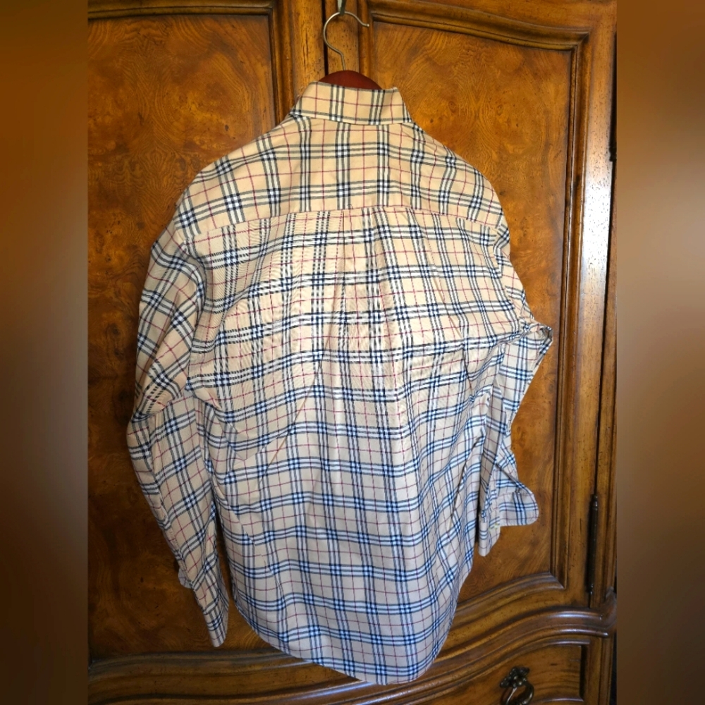 Burberry Beige Checkered Men's Shirt - Picture 5 of 5